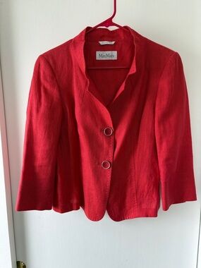 Max Mara Linen Cropped Blazer M